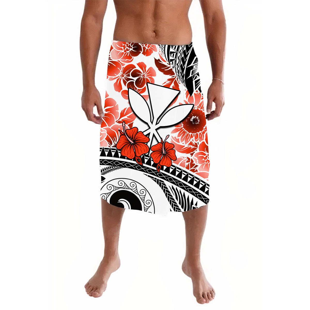Hawaii Lavalava Polynesian and Red Hibiscus LT13 - Wonder Print Shop