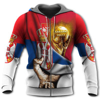 Football 2022 Serbia Hoodie Will Be The Champion Flag Vintage - Wonder Print Shop