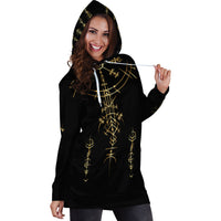 Viking Helm of Awe Gold Art Hoodie Dress LT12 - Wonder Print Shop