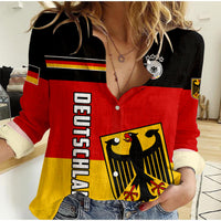 Germany Football Women Casual Shirt Deutschland Sporty Style LT13 - Wonder Print Shop