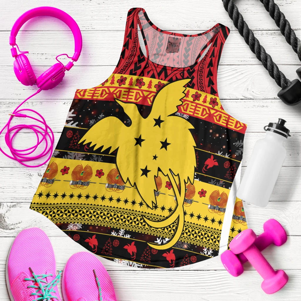 Papua New Guinea Christmas Women Racerback Tank Raggiana Loved LT13 - Wonder Print Shop