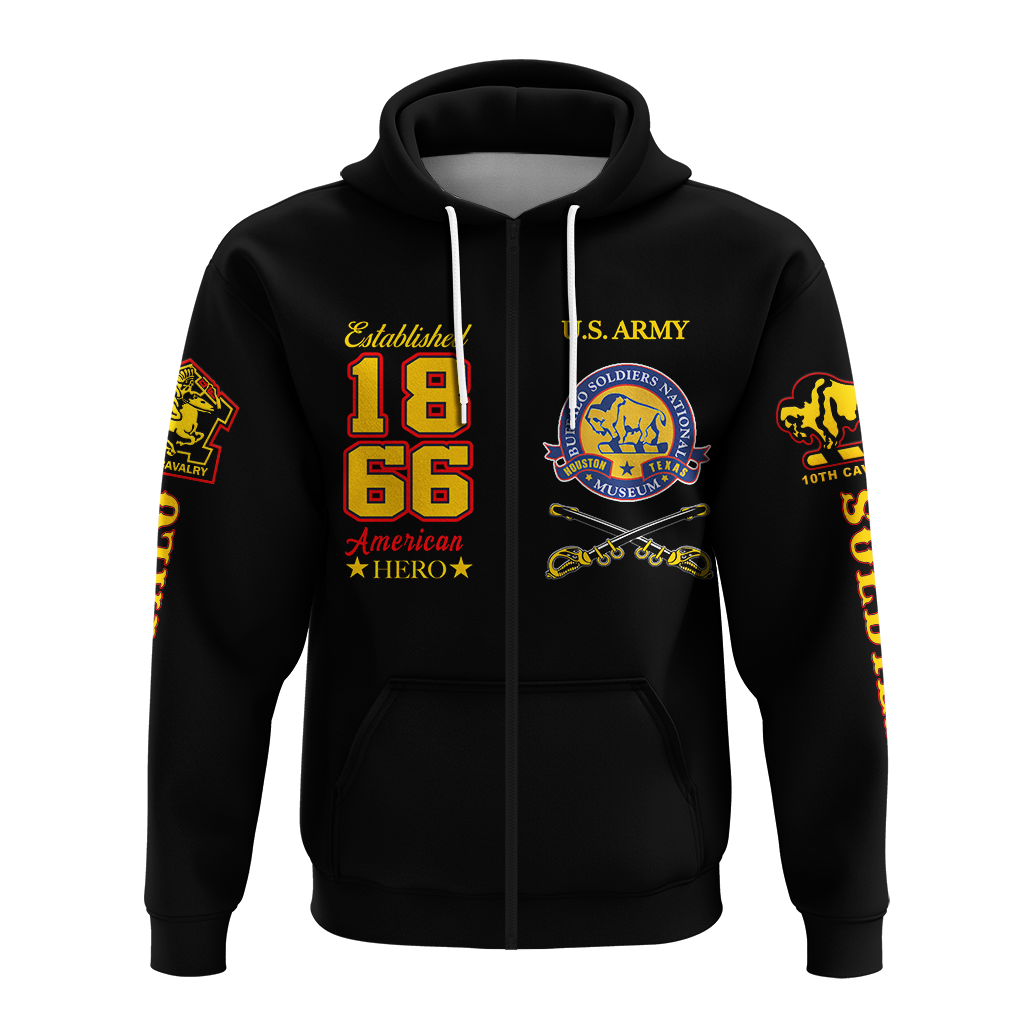 Big Boy Buffalo Soldiers Hoodie Black LT12 - Wonder Print Shop