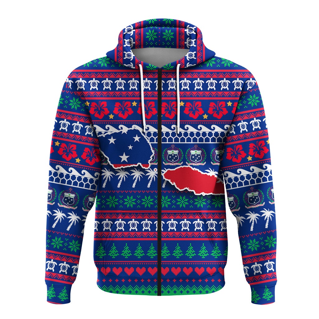 Samoa Christmas Zip Hoodie Ugly Christmas LT12 - Wonder Print Shop