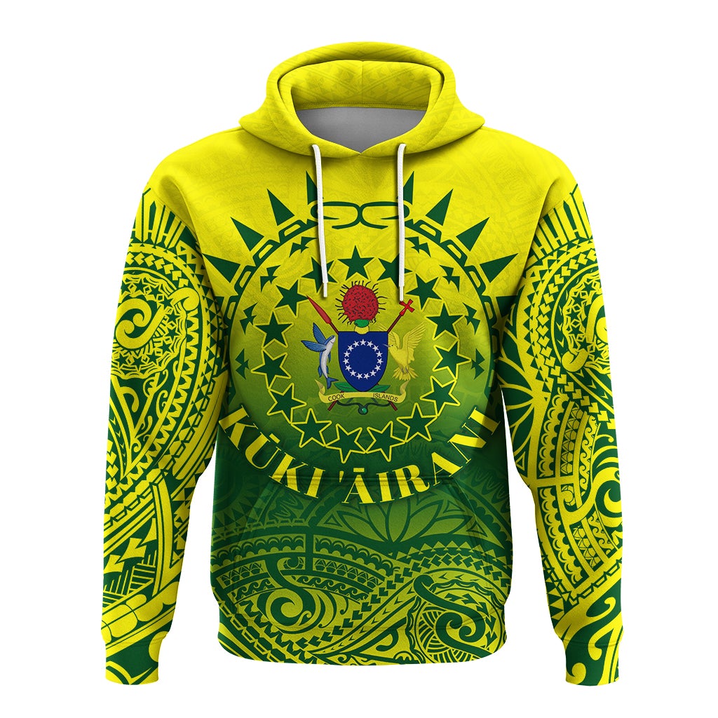 Cook Islands Hoodie Polynesian Tattoo Sunshine LT4 - Wonder Print Shop