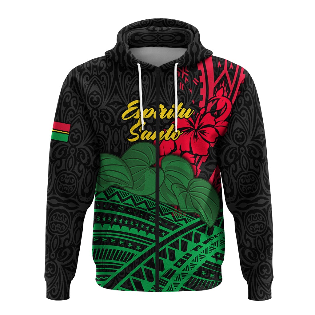 Custom Vanuatu Espiritu Santo Zip Hoodie Kava With Hibiscus LT12 - Wonder Print Shop