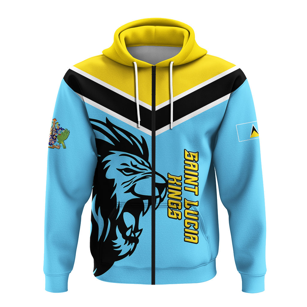Custom Saint Lucia Kings Pride Zip Hoodie LT12 - Wonder Print Shop