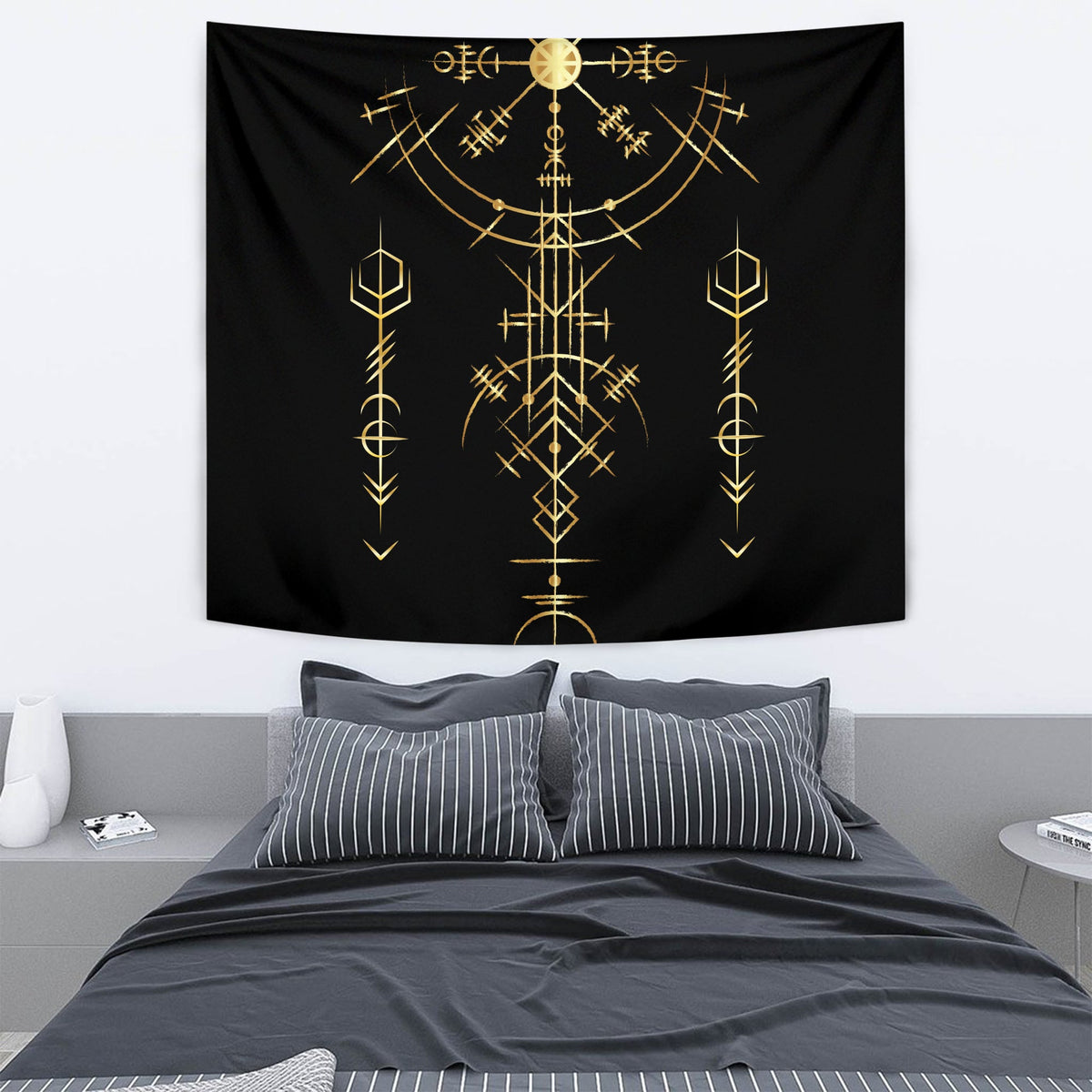 Viking Helm of Awe Gold Art Tapestry LT12 - Wonder Print Shop