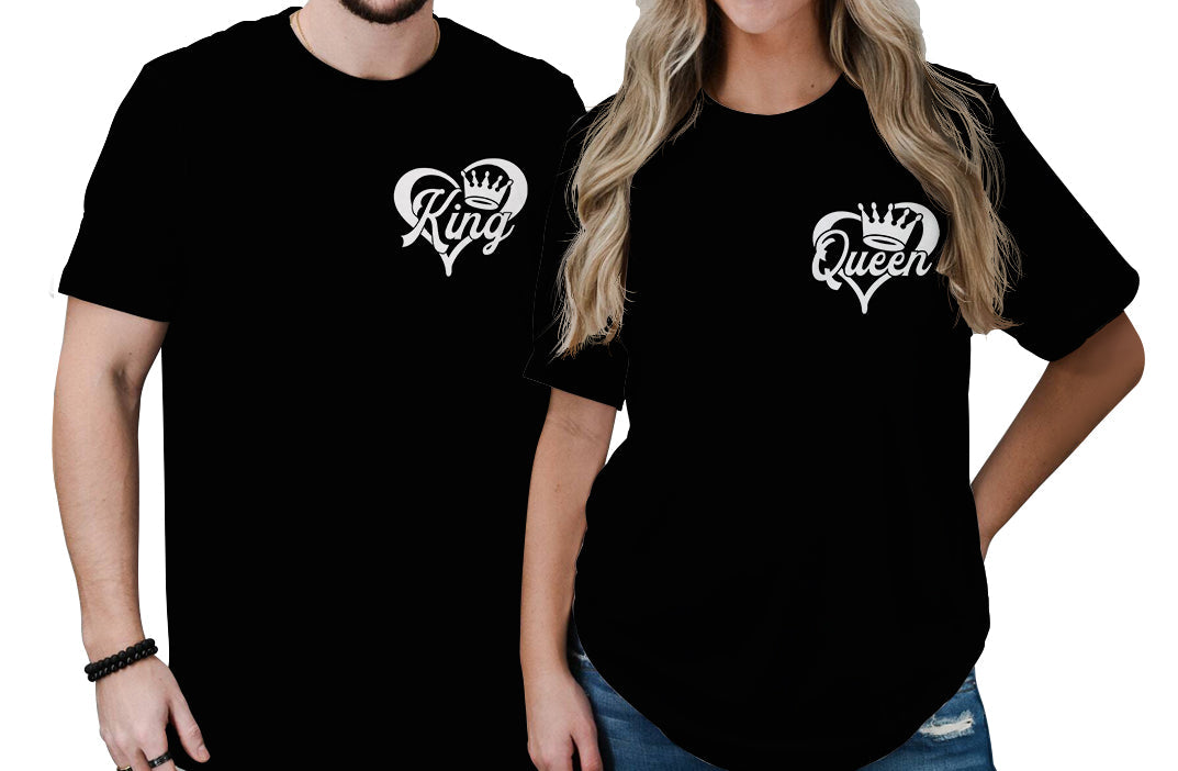 Valentine Day Couple T Shirt King And Queen Simple Style No.1 LT6 - Wonder Print Shop
