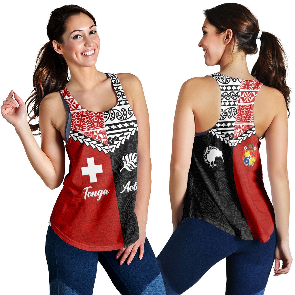Tonga Combine New Zealand Maori Aotearoa Heritage Women Tank Top LT12 - Wonder Print Shop