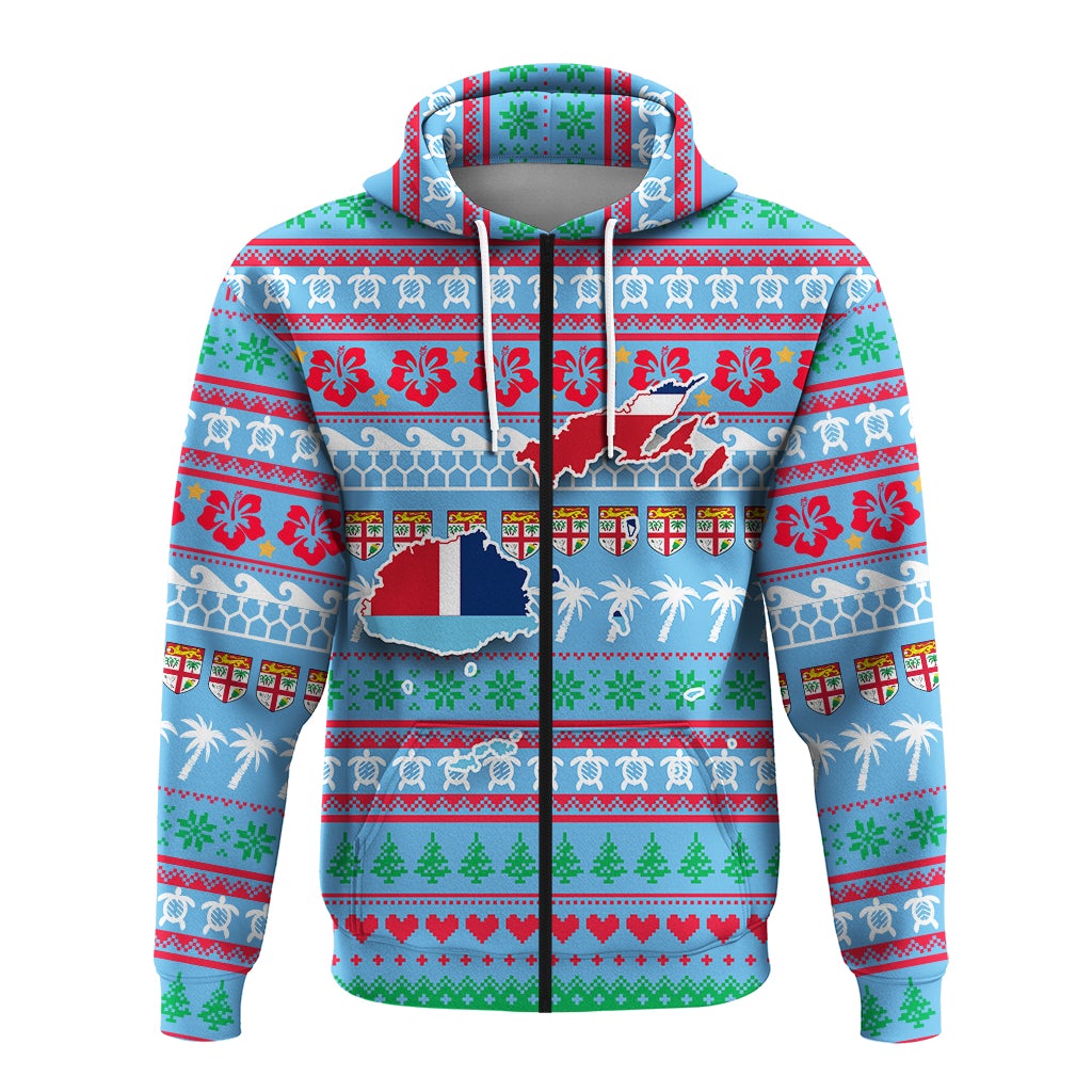 Fiji Christmas Zip Hoodie Ugly Christmas LT12 - Wonder Print Shop
