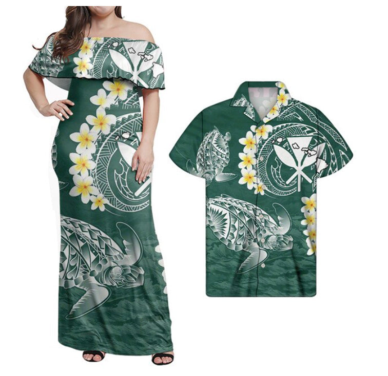 Polynesian Hawaiian Kanaka Maoli Matching Hawaiian Shirt And Dress No.4 LT6 - Wonder Print Shop
