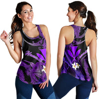 Hawaii Turtle With Plumeria Leaf Purple Women Tank Top LT12 - Wonder Print Shop