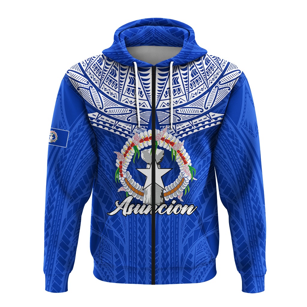 Custom Northern Mariana Islands Asuncion Zip Hoodie LT12 - Wonder Print Shop