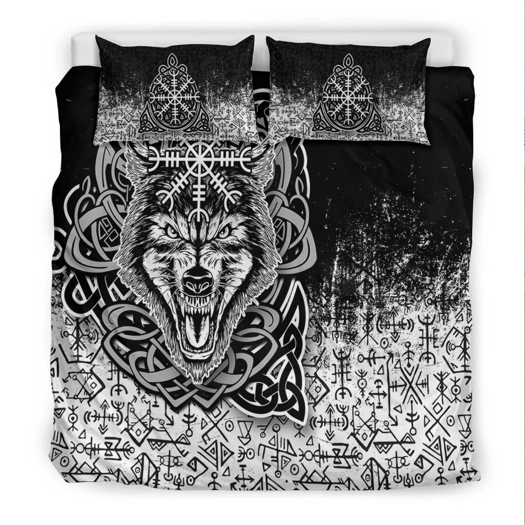 Viking Wolf With Vegvisir Art Bedding Set LT12 - Wonder Print Shop