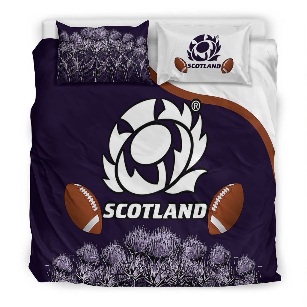 Scotland Rugby Union Bedding Set Thistle Flower Purple Original LT20 - Wonder Print Shop