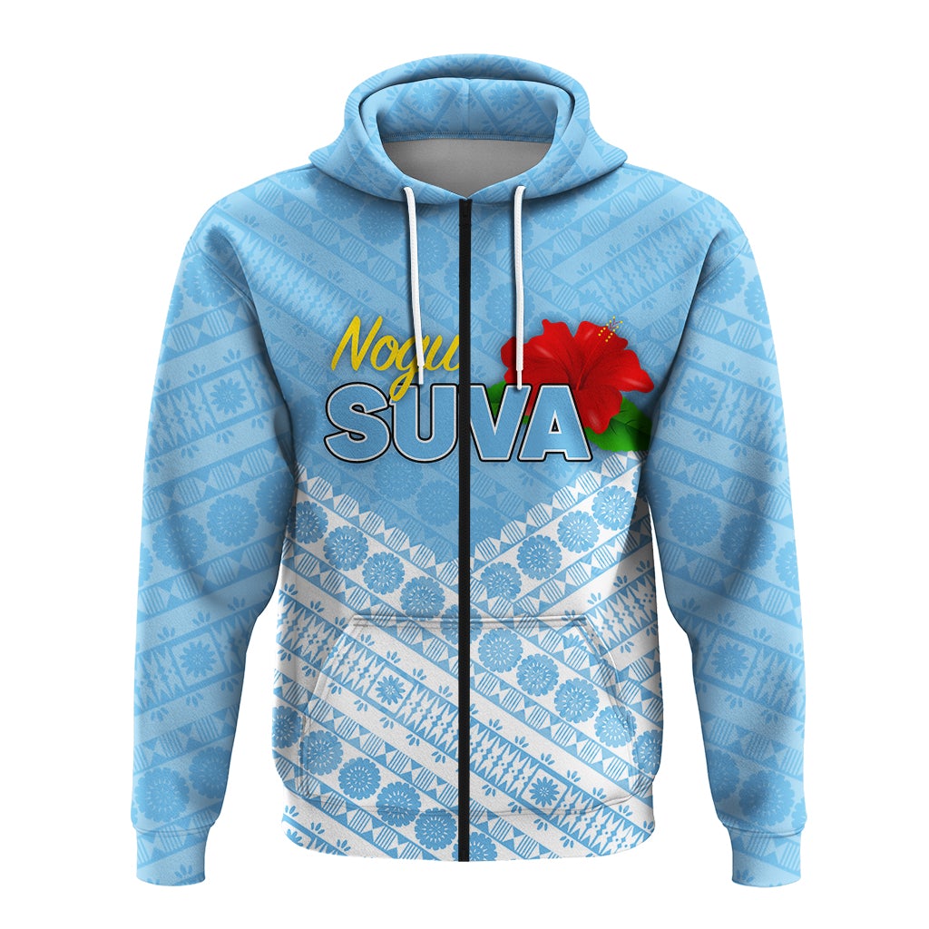 Custom Fiji Suva Rugby Zip Up Hoodie Tapa Pattern LT12 - Wonder Print Shop