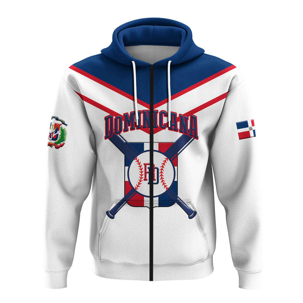 Custom Dominican Republic Zip Hoodie Baseball Pride LT12 - Wonder Print Shop