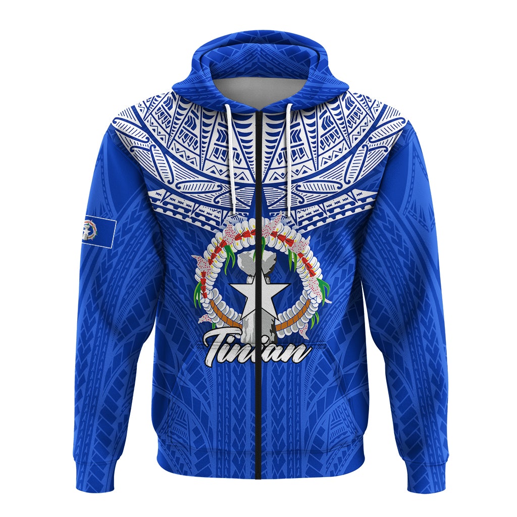 Custom Northern Mariana Islands Tinian Zip Hoodie LT12 - Wonder Print Shop