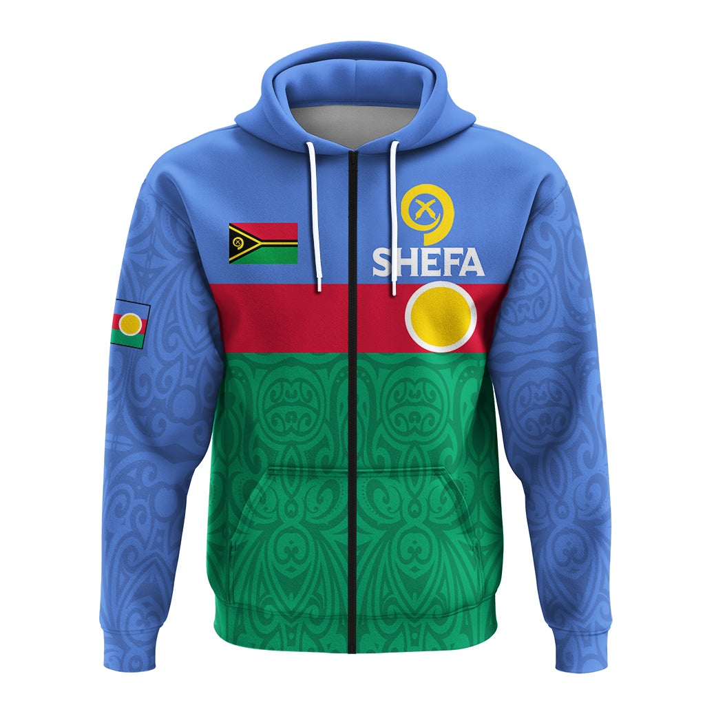 Custom Vanuatu Shefa Province Zip Up Hoodie Flag Style LT12 - Wonder Print Shop