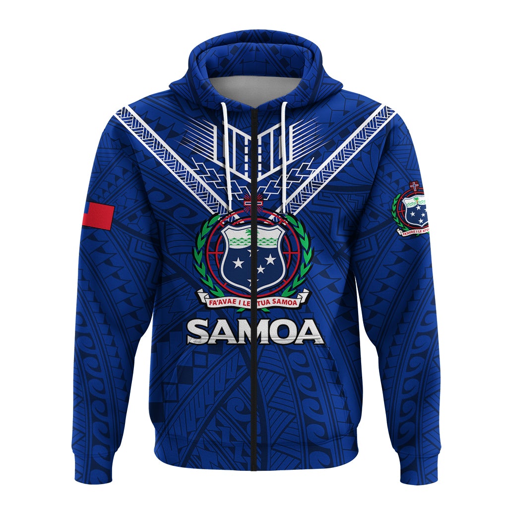 Samoa Zip Hoodie Samoan Warrior Pride LT12 - Wonder Print Shop