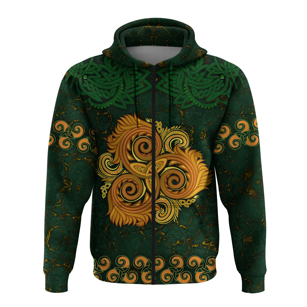 Celtic Disk Ornament Triple Spiral Hoodie LT12 - Wonder Print Shop