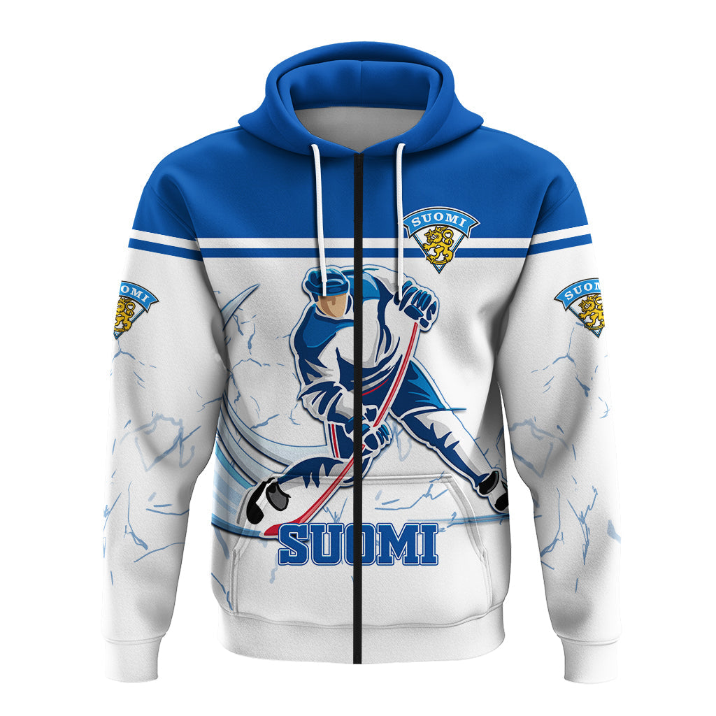 Custom Finland Hockey Zip Hoodie LT12 - Wonder Print Shop
