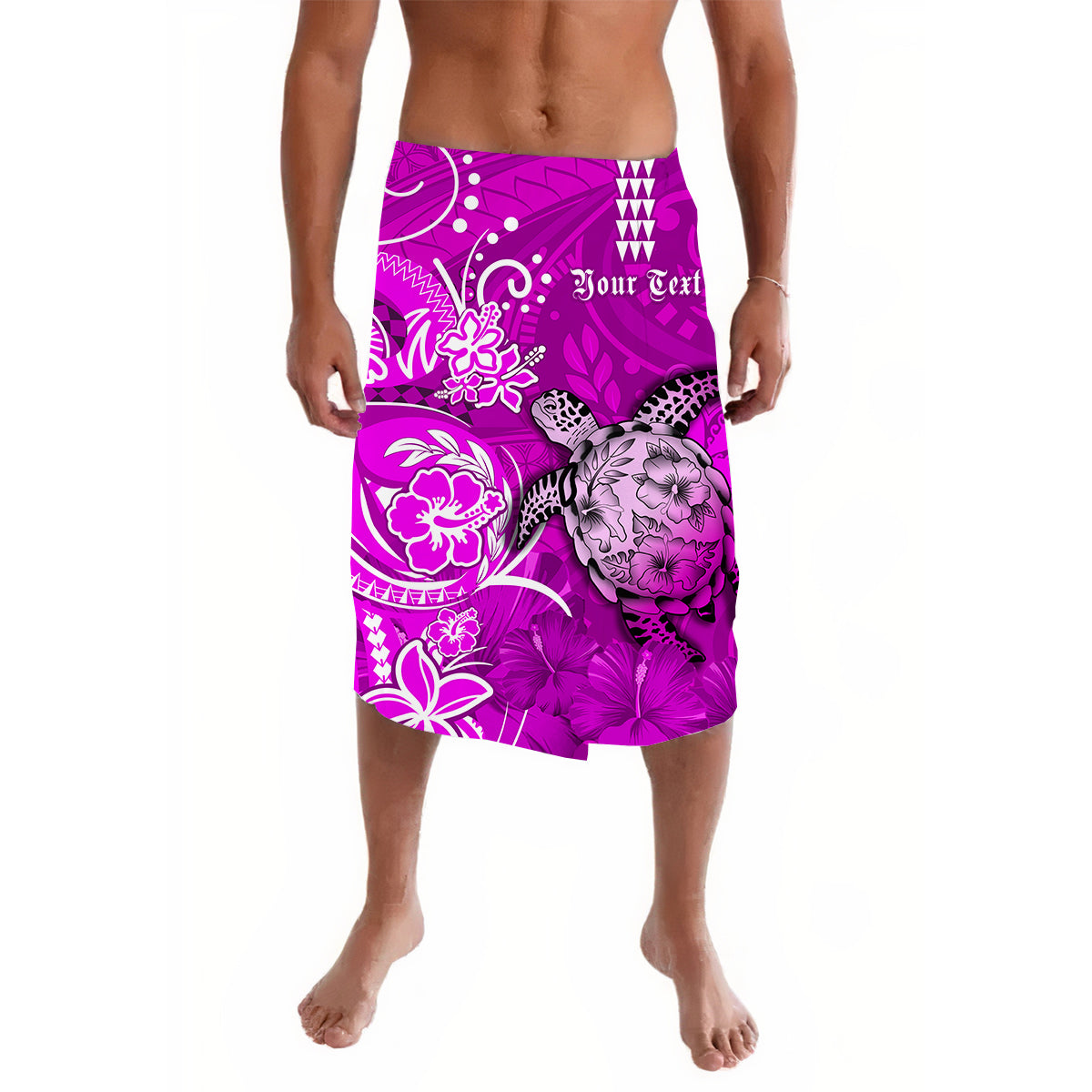 Custom Personalised Hawaii Lavalava Polynesia Pink Sea Turtle Honu and Map LT13 - Wonder Print Shop