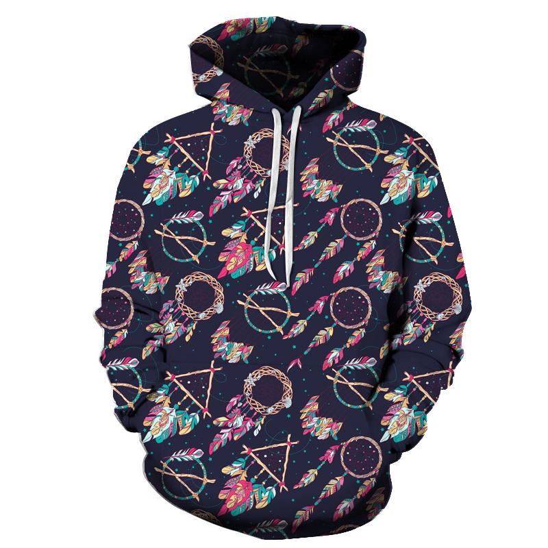 Pattern Purple Dreamcatcher Native American All Over Hoodie LT10 - Wonder Print Shop