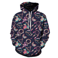 Pattern Purple Dreamcatcher Native American All Over Hoodie LT10 - Wonder Print Shop