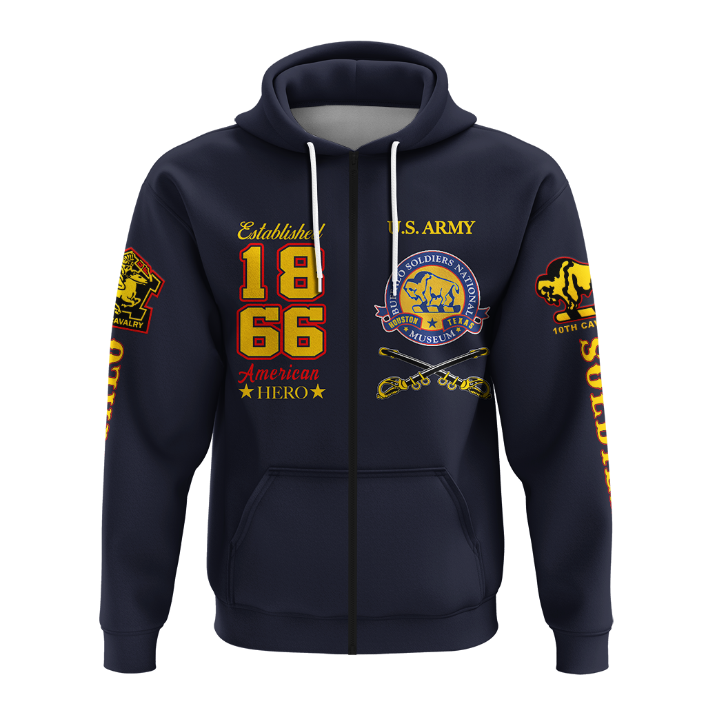 Big Boy Buffalo Soldiers Hoodie Blue LT12 - Wonder Print Shop