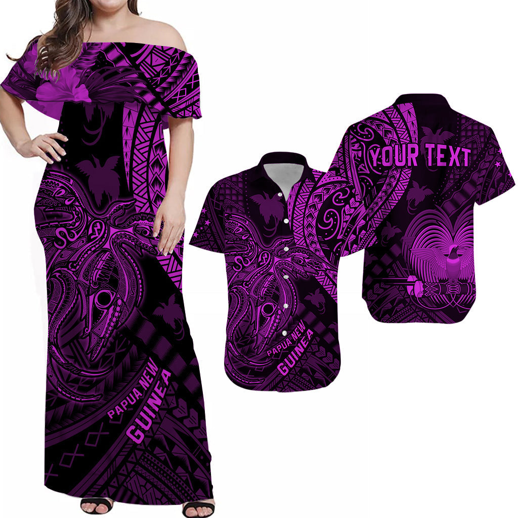 Personalised Papua New Guinea Matching Hawaiian Shirt And Dress Raggiana Birds Of Paradise Purple LT13 - Wonder Print Shop