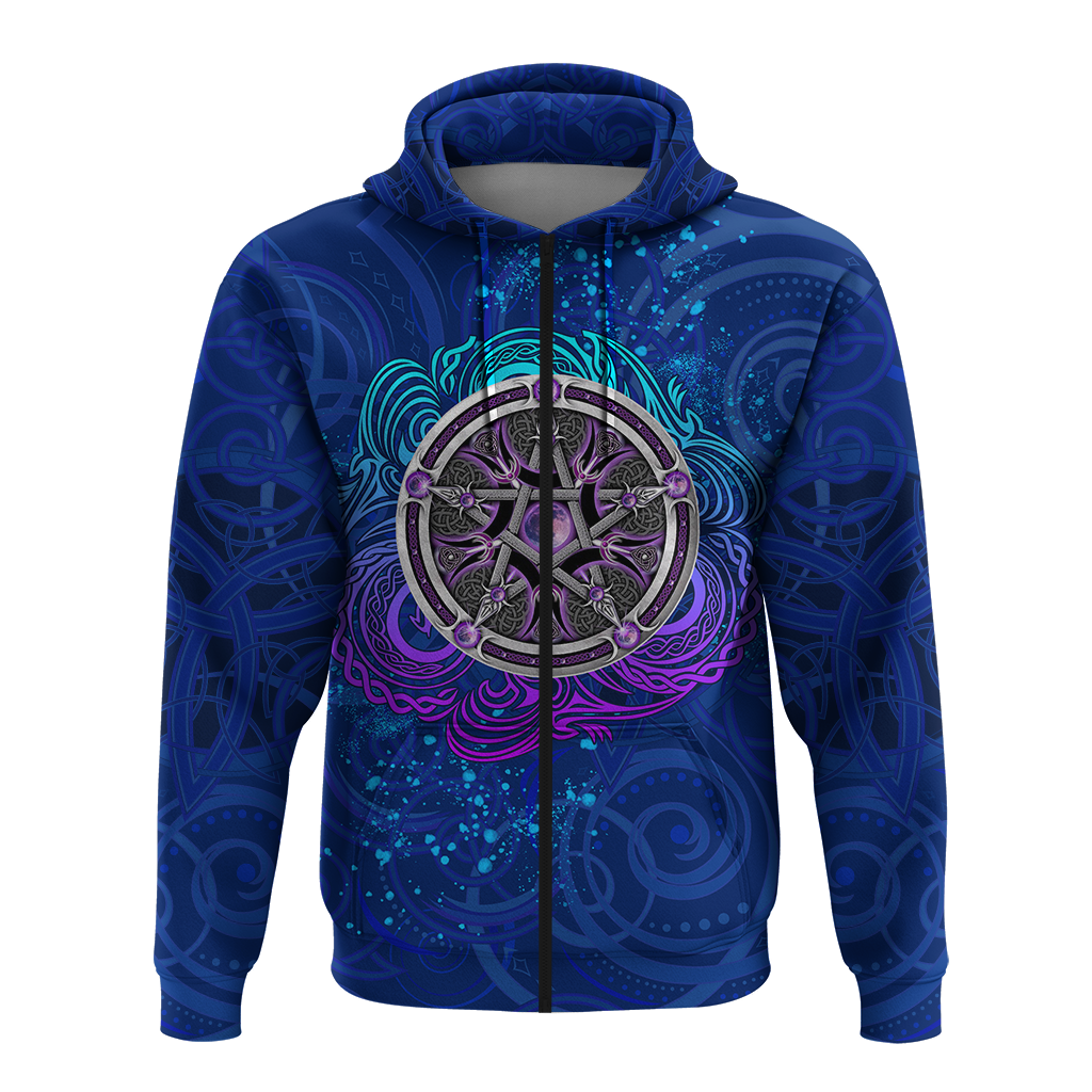 Celtic Pentagram With Triskele Hoodie LT12 - Wonder Print Shop
