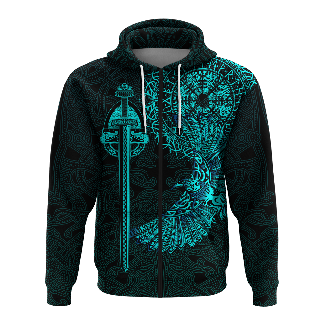 Viking Raven Tattoo Art Hoodie LT12 - Wonder Print Shop