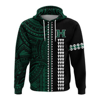 Custom Hawaii Kakau Warrior Football Zip Hoodie LT12 - Wonder Print Shop