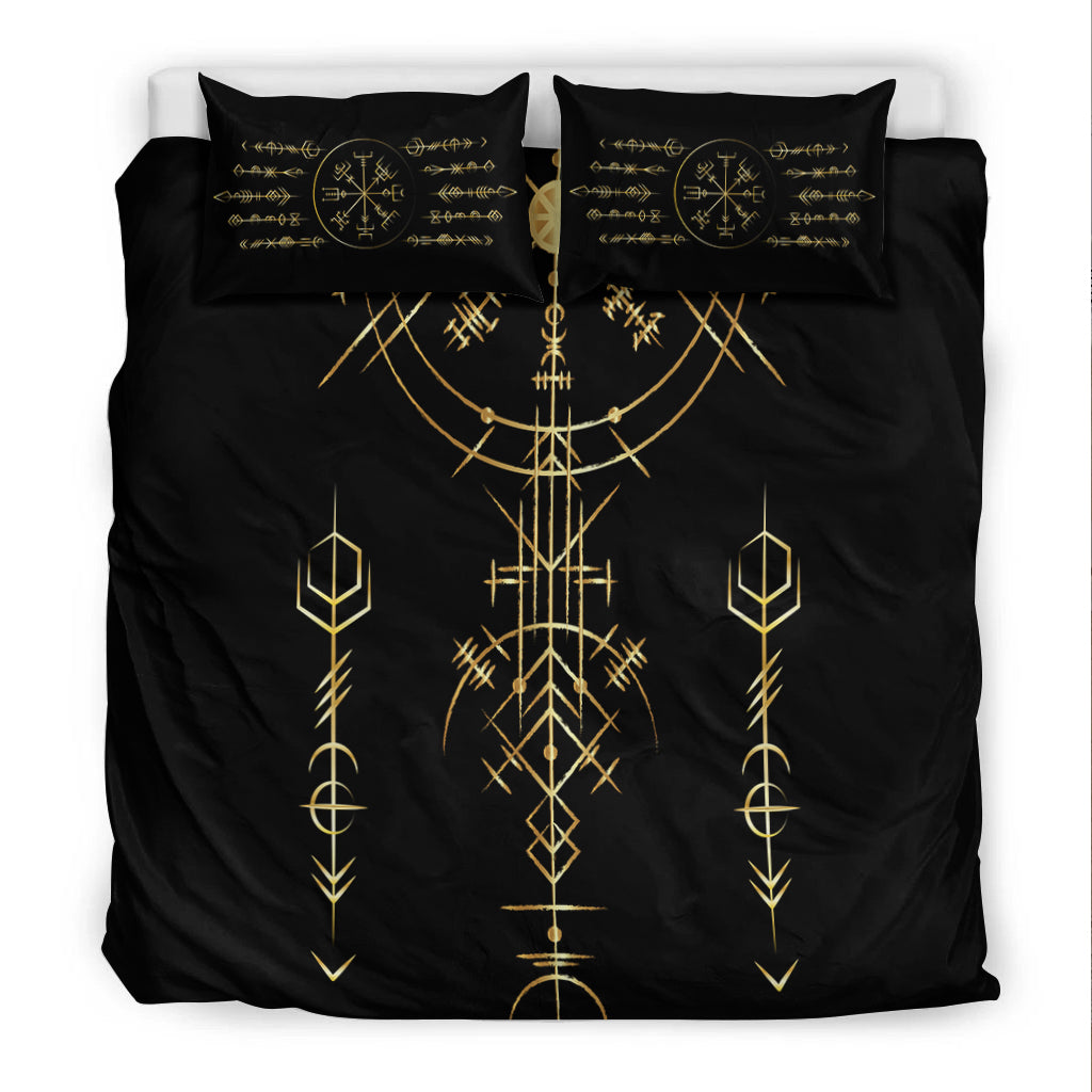 Viking Helm of Awe Gold Art Bedding Set LT12 - Wonder Print Shop