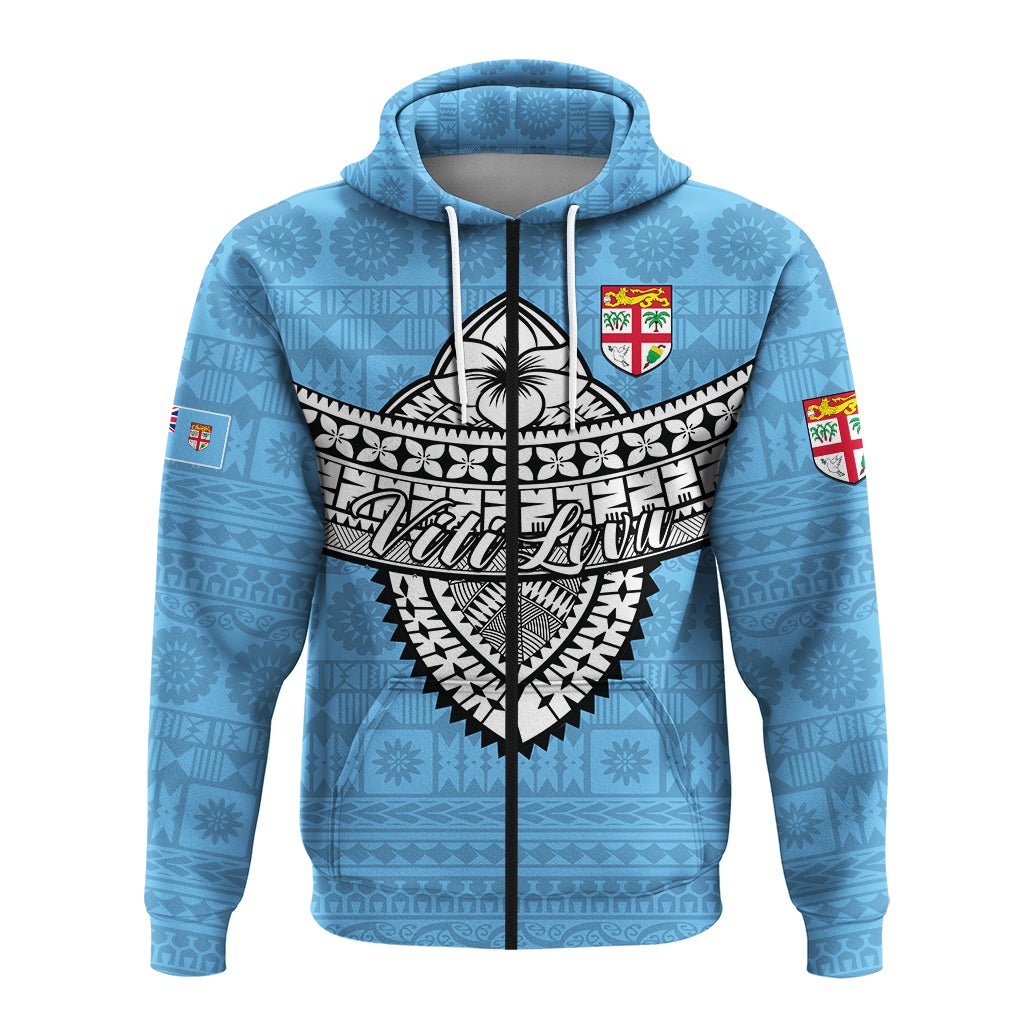 Custom Fiji Viti Levu Tapa Tribal Zip Hoodie LT12 - Wonder Print Shop
