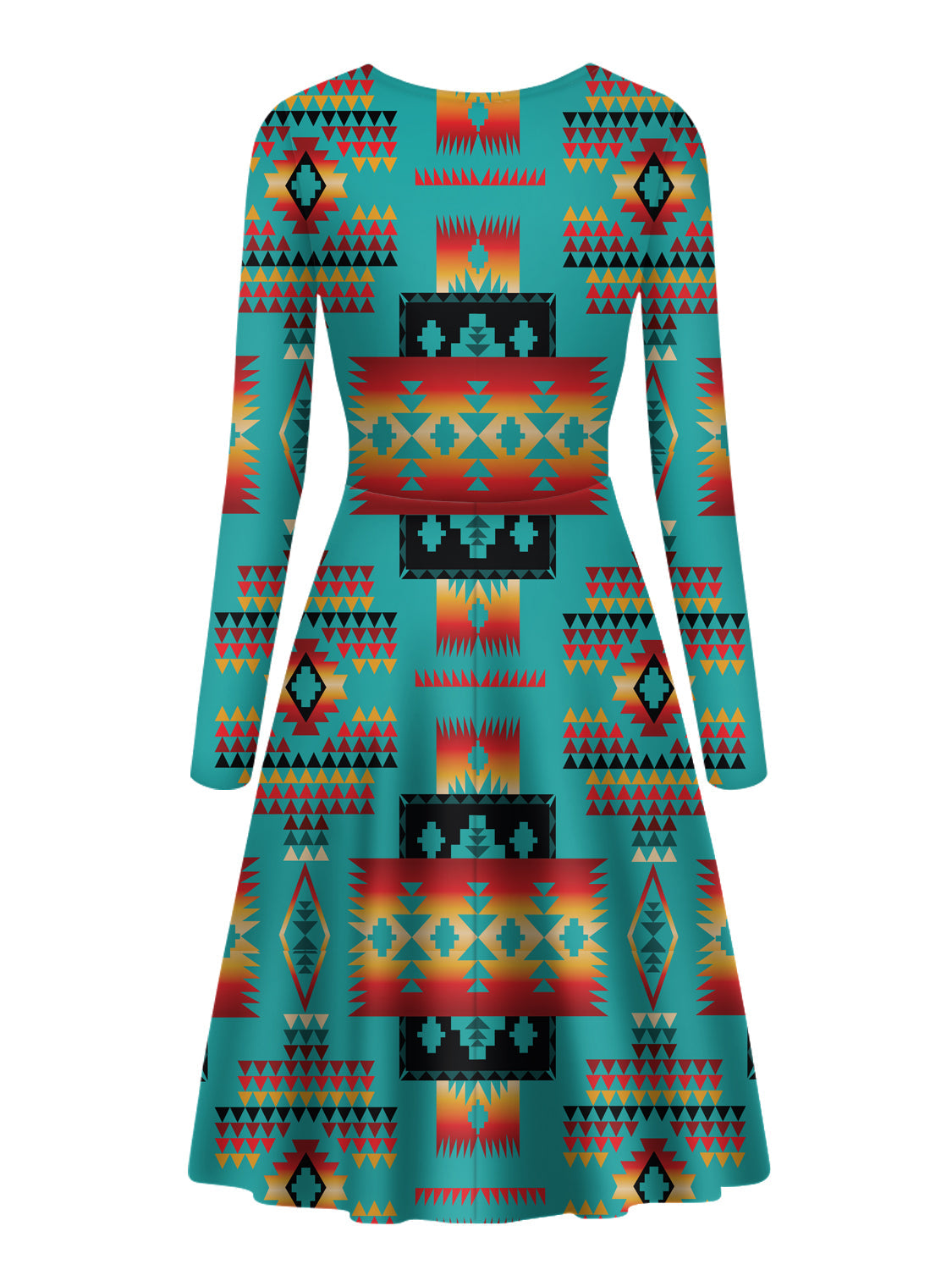 blue-native-american-pattern-native-american-long-sleeve-dress