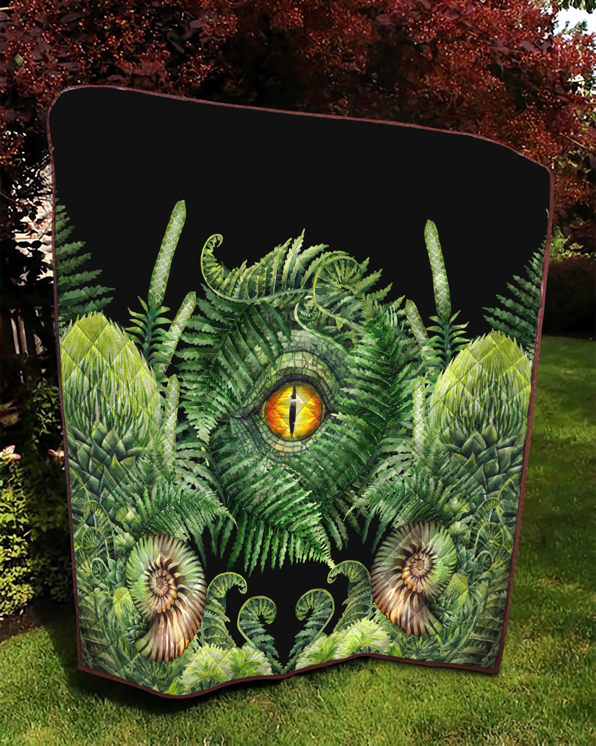 Eyes Dinosaur Quilt Seashell and Fern LT4 - Wonder Print Shop