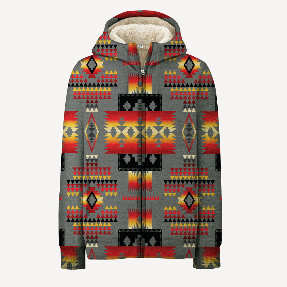 Gray Tribe Pattern Native American 3D Fleece Hoodie LT10 - Wonder Print Shop