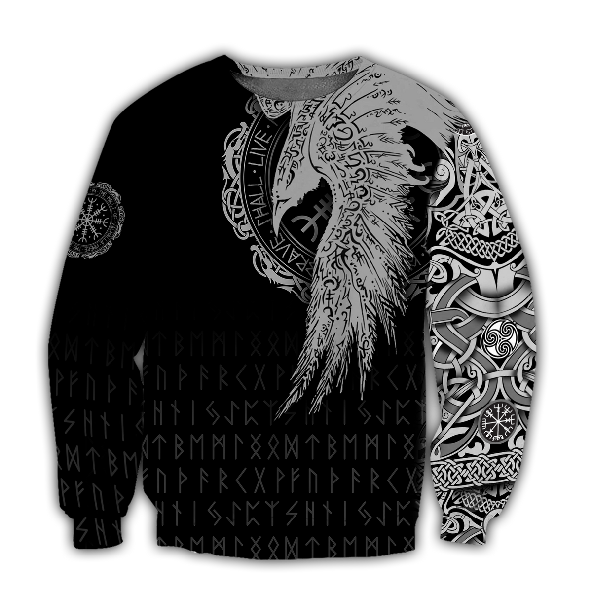 Viking Clothing Viking Raven Tattoo Sweatshirt RLT12 - Wonder Print Shop