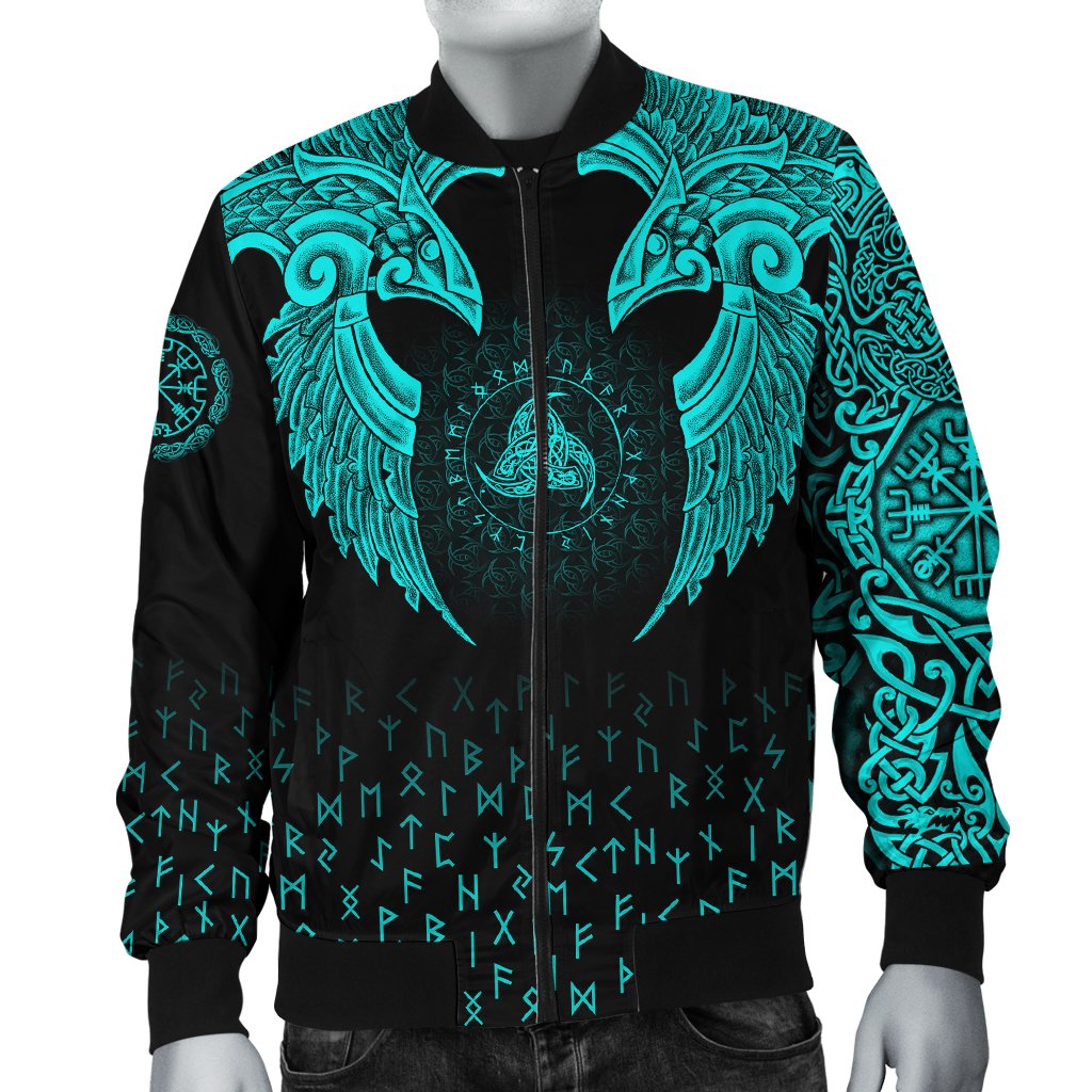 Viking Bomber Jacket Nordic Raven Tattoos RLT12 - Wonder Print Shop