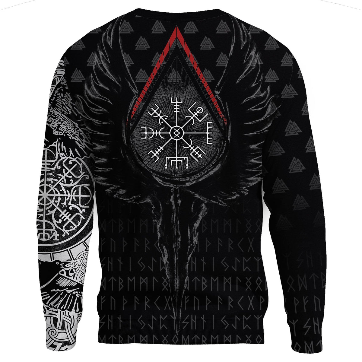 Viking Sweatshirt - Old Norse Odin Tattoo RLT12 - Wonder Print Shop