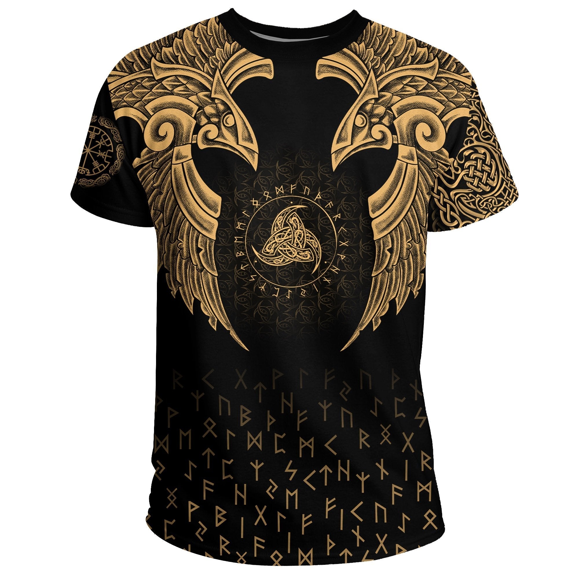 Viking T Shirt Nordic Raven Tattoos RLT12 - Wonder Print Shop