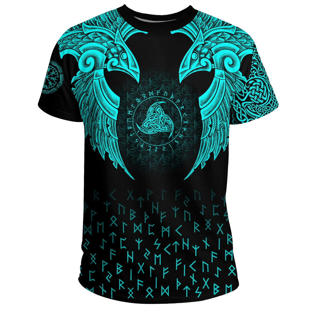 Viking T Shirt Nordic Raven Tattoos RLT12 - Wonder Print Shop