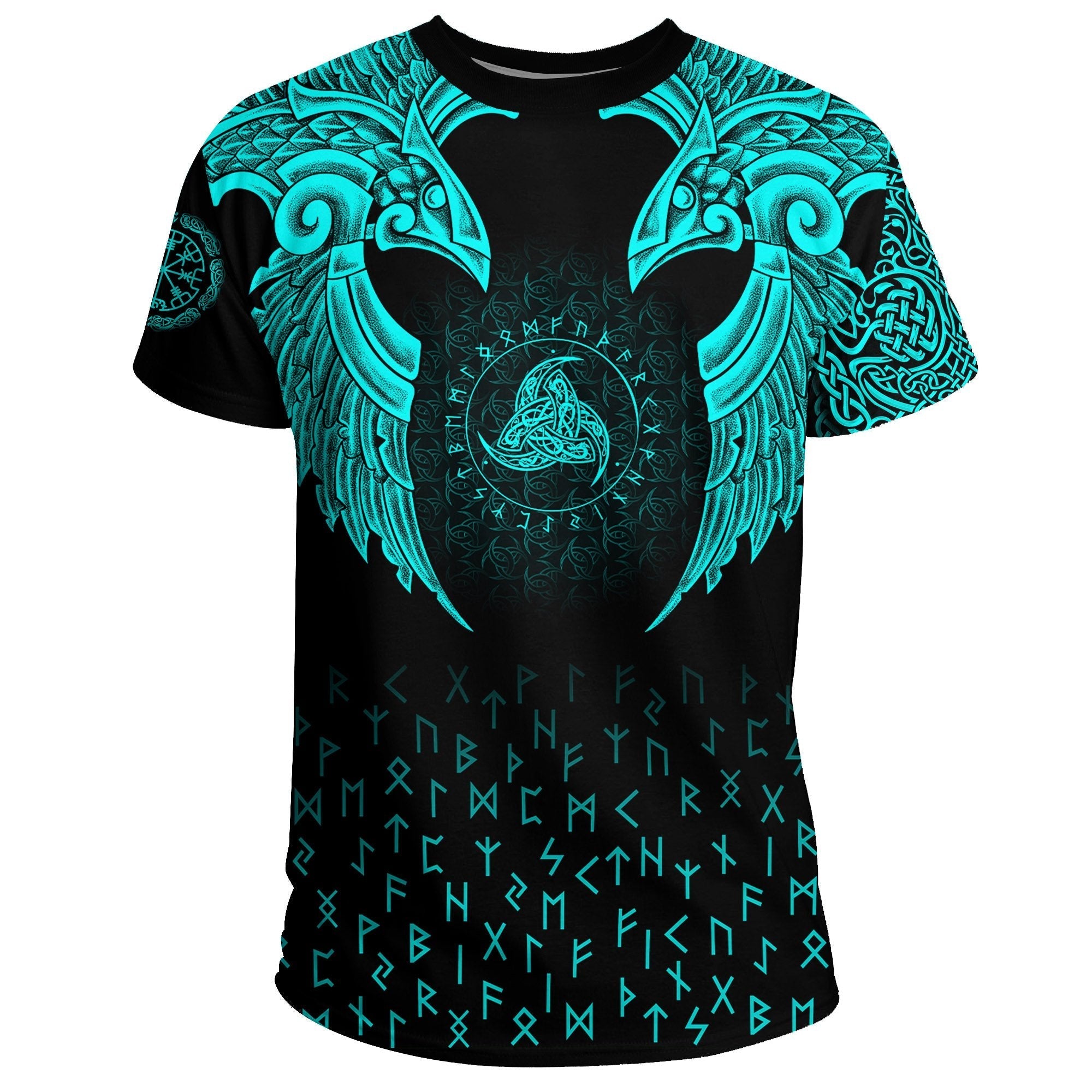 Viking T Shirt Nordic Raven Tattoos RLT12 - Wonder Print Shop