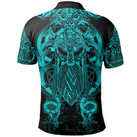 Viking Fenrir and Tyr Tattoo Polo Shirt Blue Version RLT12 - Wonder Print Shop