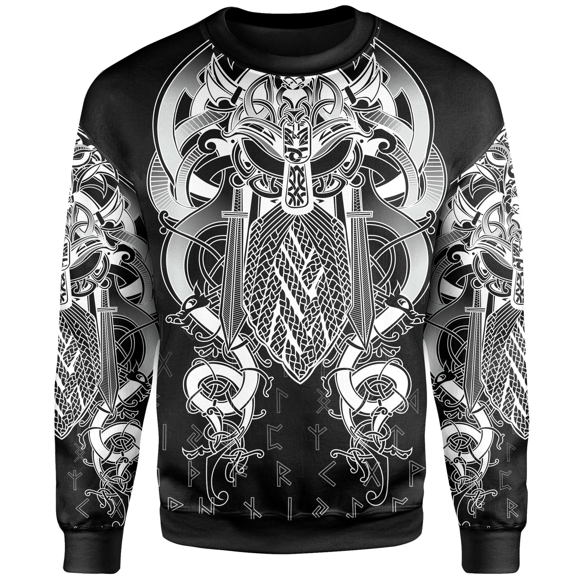 Viking Sweatshirt, Fenrir and Tyr Tattoo RLT12 - Wonder Print Shop