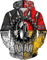 Native American Chief 3D Zip Up Hoodie Native American Clothing LT10 - Wonder Print Shop