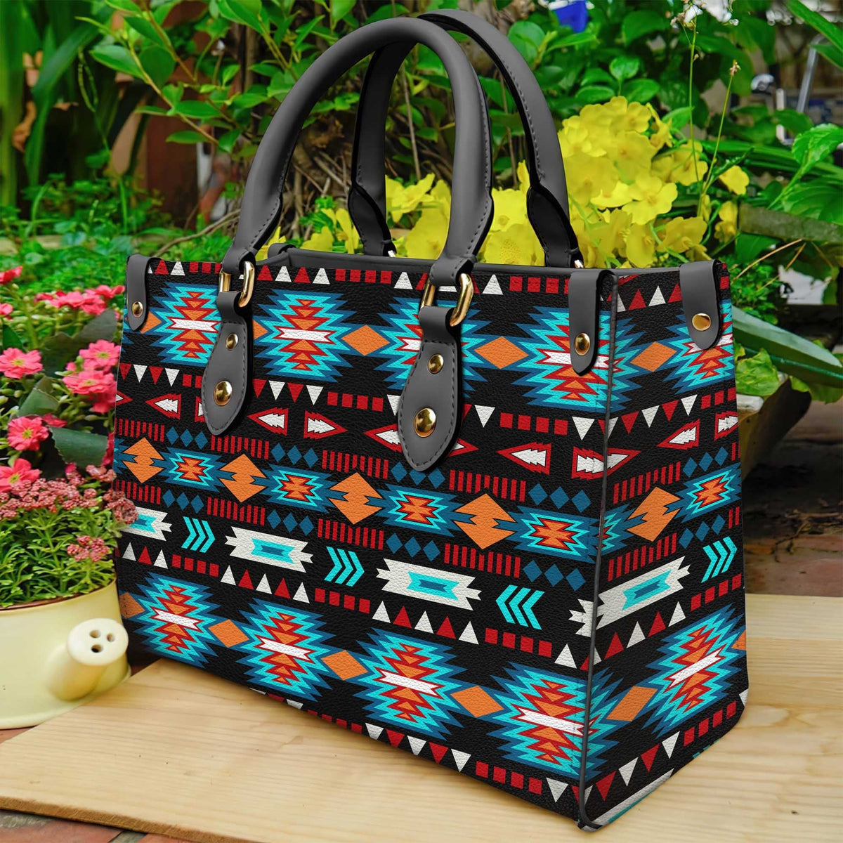 native-american-light-neon-blue-pattern-leather-bag