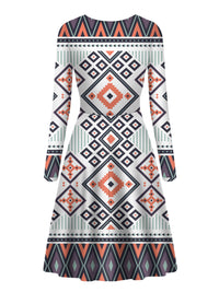 native-american-purple-design-long-sleeve-dress